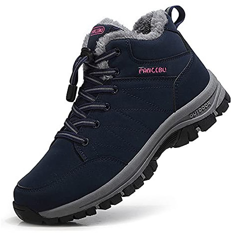 ZHNSHM Winterschuhe Damen Warm Winterstiefel Wasserdicht Trekkingschuhe Wanderschuhe Winter Kurzschaft Stiefel Outdoor Boots