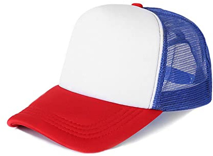 JIYAN Dustin Baseball Cap,Blue Red Mesh Baseball Cap,Outdoor Casual Adjustable Hat Cap, Baseball Cap for Youth (56-60cm)