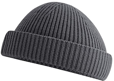 Roughtex Fisherman Beanie Rippstrick Fischermütze Kurze Strickmütze Flache Kuppe rPET Graphite
