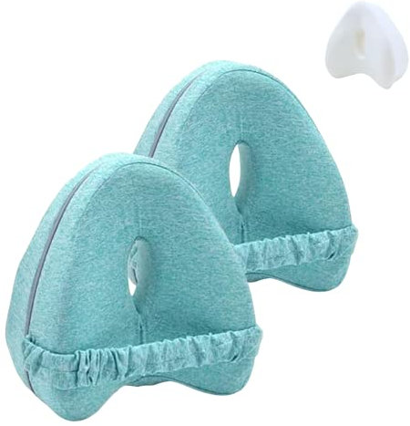2ud Almohada Ortopédica para Pierna y Rodilla, Cojín Ergonómico con Espuma Viscoelástica, Almohada para Dormir Posicionadora para Embarazadas Alivia Dolores de Piernas, Cadera y Articulaciones.