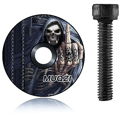 MUQZI Vástago de bicicleta, tapa de aluminio de 1 1/8 pulgadas, juego de dirección de aluminio, tapa de cubierta, tija superior, devil
