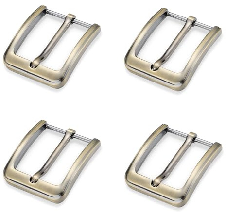Sewokon 4 Pezzi Fibbia Cintura Uomo e Donna, 1,5 Pollici (38-40 mm), Fibbie Per Cinture in Bronzo