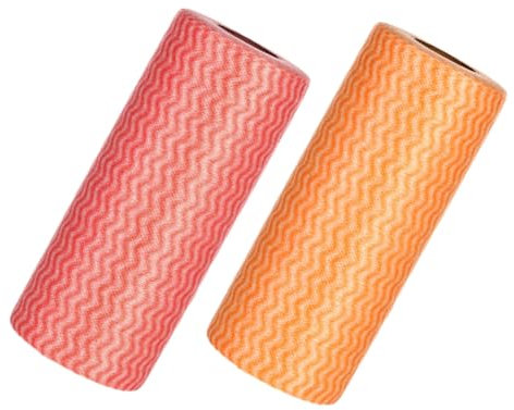 WATIIFUFU 2rollen Küchentuch Einweg Wischtuch Vlies Einweg Geschirrtuch Reinigungstuch Küchenreinigungsprodukt Haushaltsstaubtuch