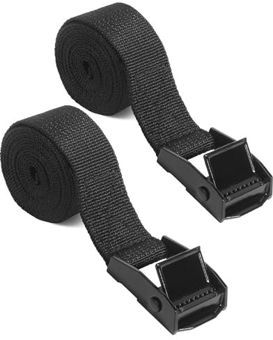Flaconi 2PCS Cinghie di Fissaggio per Moto,Cinghia di Fissaggio Cinghie di Tensione con Fibbia,Cinghie per Valigie 3M,Cinghie a Cricchetto con Fibbia a Camma Regolabili per Auto Bici,Moto,Camion