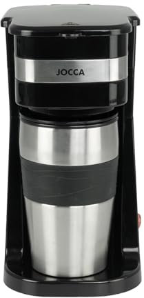 Jocca - Cafetera Goteo Individual con Termo 750W | Incluye Taza de 420 ml | Filtro Reutilizable | Apagado Automático | Ideal para Viajes | Taza Doble Pared