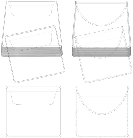 Gosknor 50pcs Single Pocket Coin Sleeves, 2.2 Inch Individual Coin Holders Clear PVC Coin Case Protectors Small Pouches for Jewelry Storage Coin Wrapper Currency Bills Collectors (Rectangle, Round)