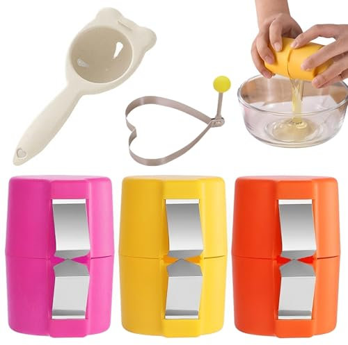 5pcs Egg Shell Opener and Cracker Tool, Stainless Steel Egg Opener with Egg-Shaped Groove Design, Compact and Durable for Home Kitchen and Outdoor Use