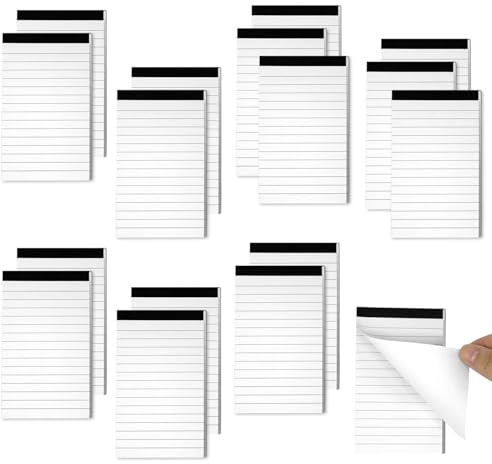 16 Pezzi A7 Legal Pads Piccoli Blocchi per Appunti, Mini Taccuino Tascabile per Il Lavoro, Blocchi di Scrittura in Carta Bianca Foderati per Appunti per Ufficio, Scuola e Casa