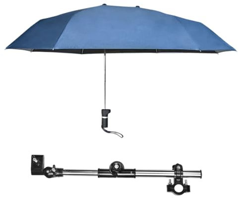 Ssguopte Chair Umbrella with Adjustable Clamp, Rain/UV Protection Wheelchair Umbrella, 40.9 Extended Double-Side Parasol for Wheelchairs, Pram, Stroller, Bike, Beach Chairs, Bleacher
