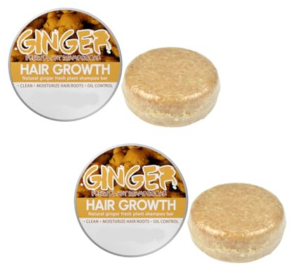 Barre Abase De Gingembre, Savon Au Gingembre Pour Cheveux, Anti-Perte De Cheveux Savon De Shampooing Solide, Anti-Perte, Favorise La Croissance, 60 g (paquet de 2)