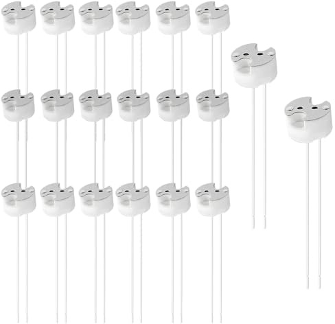 BEELUKY 20 casquillos MR16, portalámparas G5.3, casquillo de cerámica, con cable de silicona de 10 cm, 220 V para bombilla incandescente, lámpara LED