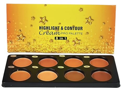 Concealer Palette,Kosmetik Mit 8 Farbtönen, Langanhaltend Und Mit Voller Deckkraft - Creme Contour Farbkorrektur Concealer Palette,Für Zuhause, Reise, Hotel, Wohnung Und