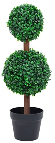 Genérico Planta de boj Artificial Forma de Bola con Maceta Verde 60 cm,Casa y jardín,Decoración,Flora Artificial,336510