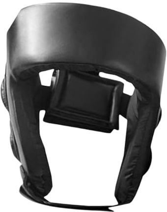 AMSLSIU Funda para Cabeza de Kickboxing, Ajustable, Acolchada, Transpirable, cómoda, para Boxeo, MMA, Cobertura Total, Karate, Sparring, Sanda, Grappling, Negro, Niños