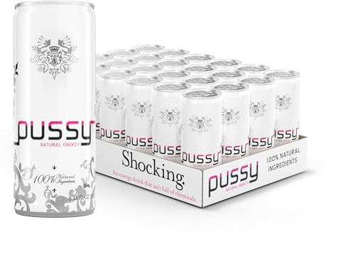 Pussy Natural Energy Drink, 250 ml (Pack of 24)