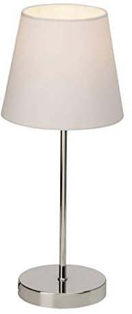 Brilliant Lampe Kasha Tischleuchte Touchschalter chrom/weiß | 1x D45, E14, geeignet für Tropfenlampen (nicht enthalten) | Mit An/Aus-Touchschalter