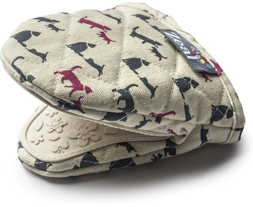Zeal Mini Mitt/Pot Holder, Cat/Cream, Size S/14 x 13 cm