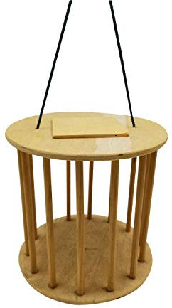 Dehner Natura Premium Kleintier Zubehör Heuraufe Natural, Futterspender für Kaninchen / Nager, Ø 23 cm, Höhe 23 cm, Holz, natur