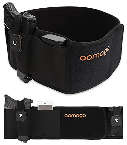 Belly Band Holster for Men Women - Gun Holster for Comfortable Carry Fits Glock, Smith Wesson, Taurus, Ruger, and More-Breathable Neoprene Waistband Holster for Most Pistols and Revolvers
