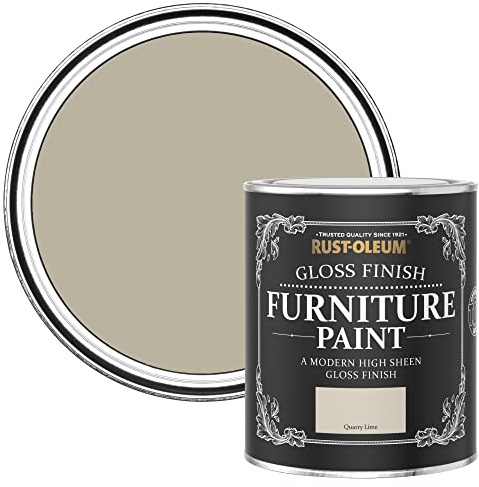 Rust-Oleum Beige Furniture & Skirting Board Paint in Gloss Finish - Quarry Lime 750ml