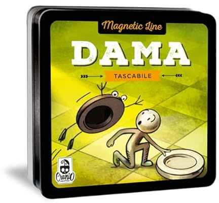 Cranio Creations - Magnetic Line, Dama - Un Grande Classico In Versione Tascabile E Magnetica - 2 Giocatori - 10 Minuti – Gioco per Famiglie e Amici – Età 6+ - Edizione in Lingua Italiana