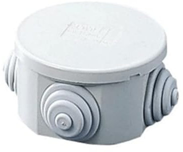 FAEG FG13401, Scatola Di Derivazione Da Parete Con Passacavi, Tonda D.65X35mm, Stagna IP44, Coperchio A Pressione