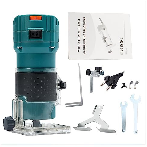 Fresadora De Madera, 800W 30000rpm Rebajadora Eléctrica Recortadora De Madera Enrutador De Madera, Compacto De Enrutador Fresadora Madera Fresadora Eléctrica Para Madera Con 6 Velocidades Variables