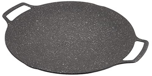 Poêle à Frire Teppanyaki en Alliage d'aluminium Lisse, Plaque de Gril Coréenne Lourde pour Poêle d'extérieur (Type universel 33cm)