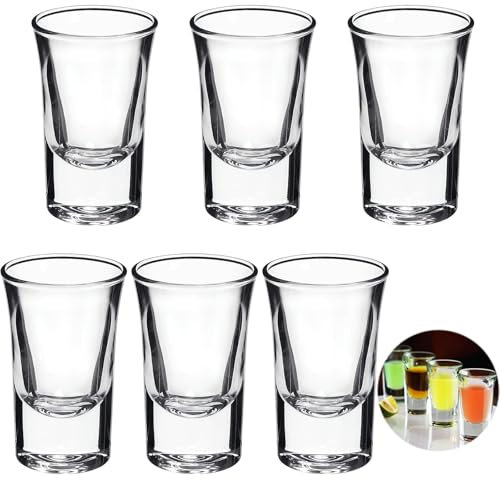 Verres à Liqueur, 6pcs Verres à Shot, 30ml, Lavables au Lave-vaisselle, Idéal pour Les Fêtes, Pour Tequila, Vodka, Whisky, Gin