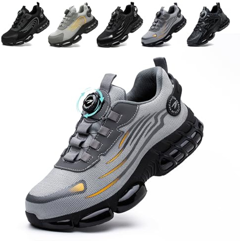Scarpe Antinfortunistiche Uomo Donna Scarpe da Lavoro Traspiranti Leggere Comode con Punta in Acciaio Grey 40 EU