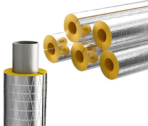 LRHELPBNR Cylindre en Laine De Roche avec Aluminium, Isolation De Conduits De Cheminées, Tuyaux De Poêles Diam, pour Tuyau d'eau De Chauffage,Support De Poignée D'outil(L 1M-89mm/3.5in,30mm)