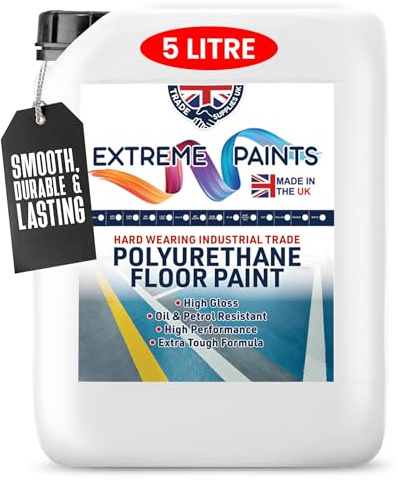 TRADE SUPPLIES UK - Extreme Polyurethane Anti-Slip Floor Paint - Non-Slip Floor Coating for Concrete & Wooden Surfaces - BLACK, 5L
