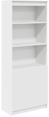 vidaXL Highboard Weiß 70x35x180 cm Holzwerkstoff, Schrank, Lagerschrank, Schrank hoch, Beistellschrank, hoher Schrank, Schrank mit Tür