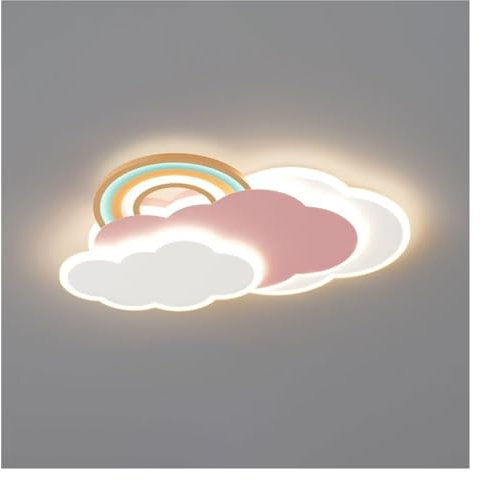 MMRTDJDR Lámpara de Techo de lámpara de Techo LED LED Techo - Design de Costuras y Nubes de Arco Iris - Accesorio Redondo Moderno para Dormitorio, Sala de Estar, Sala de niños y Pasillo (23.6