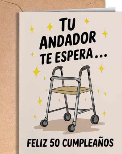 Tarjeta de 50 Cumpleaños - Tarjeta de Felicitación Graciosa para alguien que cumple 50 años - Regalo Original para 50 Cumpleaños para él, ella, hombre, mujer, mejor amigo, amiga - EU 180