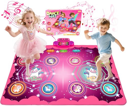 Jouet Fille 3 Ans, Tapis de Danse Musical avec Affichage LED & Mode Bluetooth - 5 Modes et 9 Niveaux de Difficulté, Cadeau d'anniversaire de Noël pour Garçons Filles de 3 4 5 6 7+