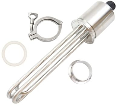 Vqxmhrpw Calentador De Inmersión Eléctrico De 220 V, 4,5 KW Y 2 con Triple Abrazadera, SUS304, For Elaboración De Agua(C)