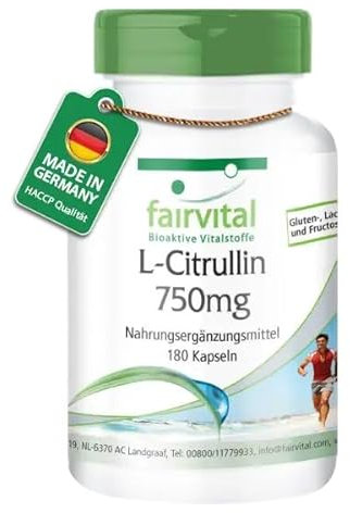 Fairvital | L-citrulline 750mg VEGAN - Fortement dosé - 180 capsules - acide aminé