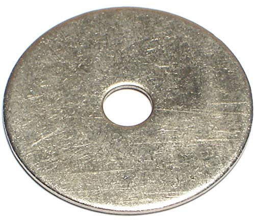 Hard-To-Find Fastener Stainless Steel Fender Washers, Durable Flat Metal Hardware for DIY, Construction, Home Improvement, 1/4 x 1-1/2, Pack of 45