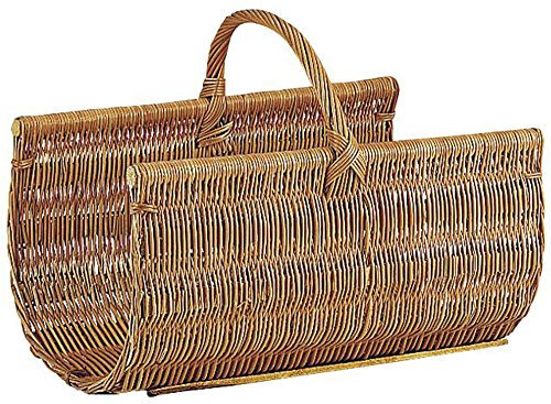Panier à bûches en osier buff, 50 x 36 x 28-44 cm -PEGANE-