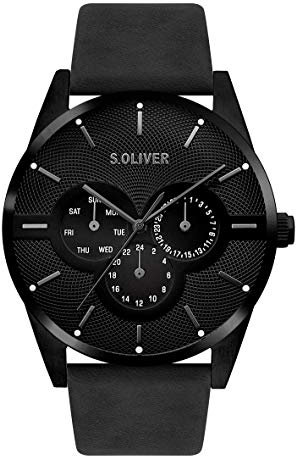 s.Oliver Herren, Smart Watch Armbanduhr, Schwarz, 42 mm