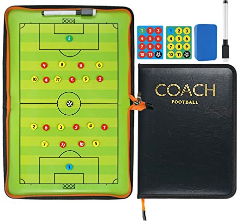 RoseFlower Tableau Tactique Football, Entraîneur de Football Tableau Magnétique Stratégie de d'entraînement Portable pour Entraîner de Football Compétition (Taille: 42 x 28 cm)