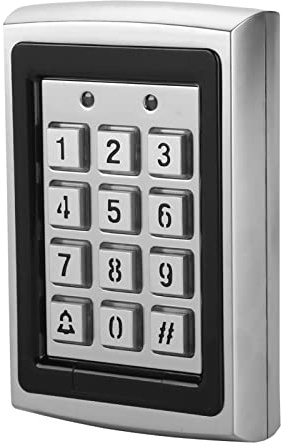 RFID 125KHz Standalone Access Control with Blue Backlit Keypad Support 1000 Users (Silver)