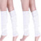 CHENGZI 2 Paar gestrickte Beinstulpen für Damen, Winter, warme lange Stiefelsocken für Partyzubehör, weiß, One size