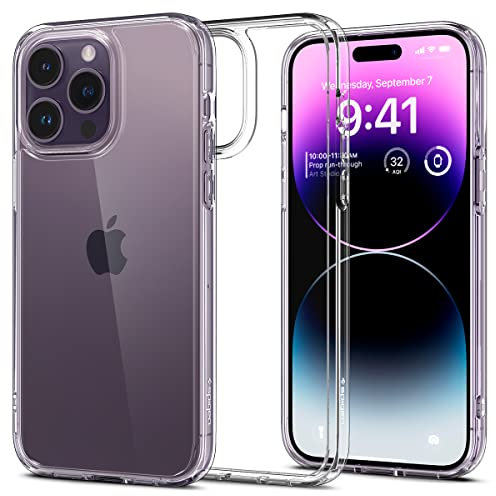 Spigen für iPhone 14 Pro Ultra Hybrid Hülle [Anti-Yellowing] Case Handyhülle Schutzhülle Cover Transparent Durchsichtig Dünn Slim -Crystal Clear