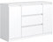 MebLocker Kommode mit 3 Schubladen 2 Schranktüren 120 cm Ideal für Wohnzimmer, Schlafzimmer, Kinderzimmer und Büro Moderne Elegante Lösung für stilvolle Aufbewahrung (Weiß)
