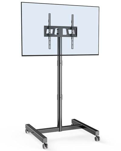 Support TV sur Pied, FORGING MOUNT Support TV roulettes pour Téléviseurs de 23-60 Pouces, Mobile TV Chariot TV Mobile Réglable en Hauteur, jusqu'à 40 kg, Max VESA 400x400mm