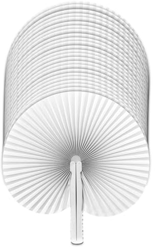 TIENDA EURASIA - Pai Pai | Pack de 25 Unidades | Pai Pai para Bodas | Blanco | Papel y Asa de PVC | Abanico Pai Pai Plegables