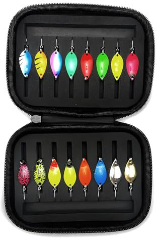 Angelköder-Set Mit, 16 Piezas Kunstköder Spinner Blinker, Blinker Angeln Set, Angelköder, Fishing Forellen Spoon Set, Angelköder Set, Für Salzwasser Und Süsswasser Für Hecht, Zander, Barsch, Forelle