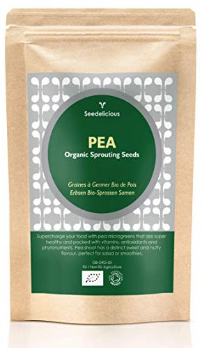 Verdant Republic Organic Pea Shoots Sprouting Microgreen Seeds 500g | Non GMO High in Nutrients Healthy Superfood |Easy to Sprout | High Germination to Microgreens in 9 Days